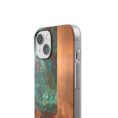 Teal Lite Phone Case for iPhone - Verdigris Copper Slab