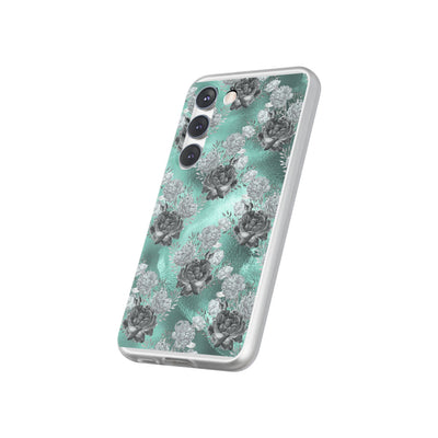 Frost Mint Floral · Soft Handyhülle für Samsung