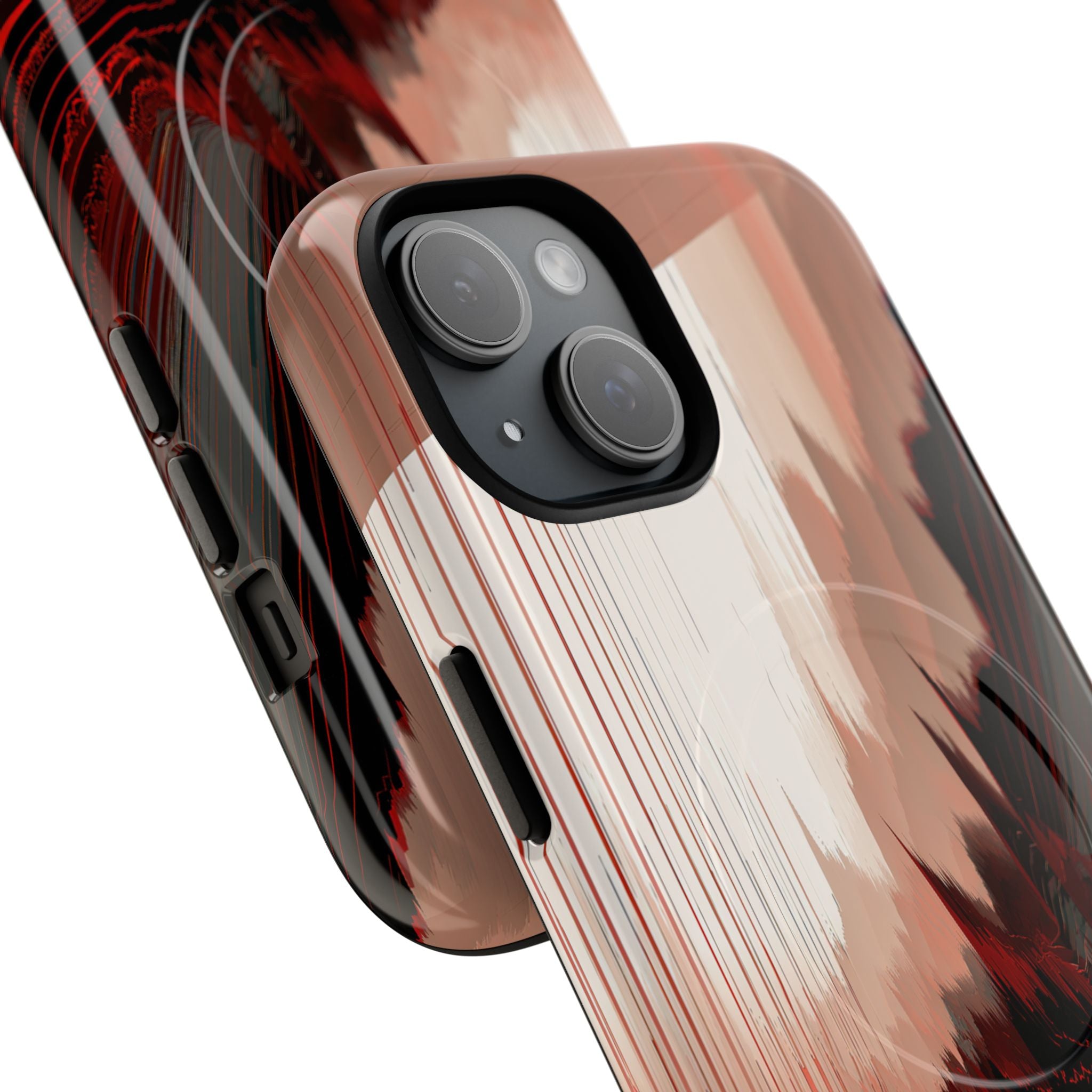 Red Tough 2.0 Magsafe Phone Case for iPhone - Crimson Pulse Horizon