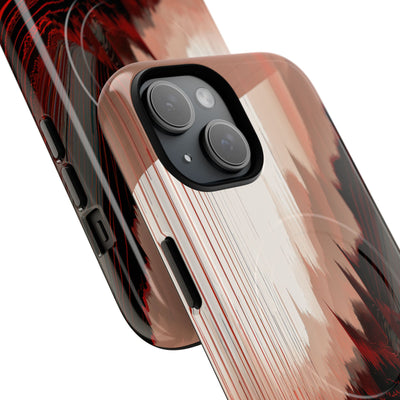 Red Tough 2.0 Magsafe Phone Case for iPhone - Crimson Pulse Horizon