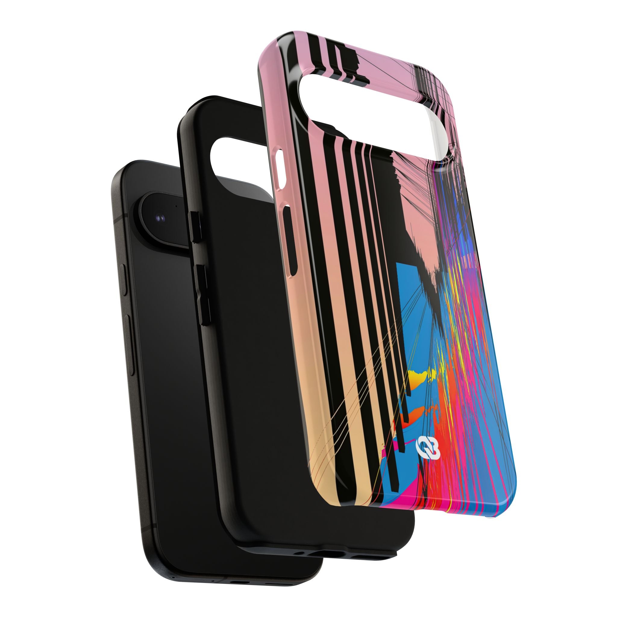 Blue Tough Phone Case for Google Pixel - Fractured Data Skyline