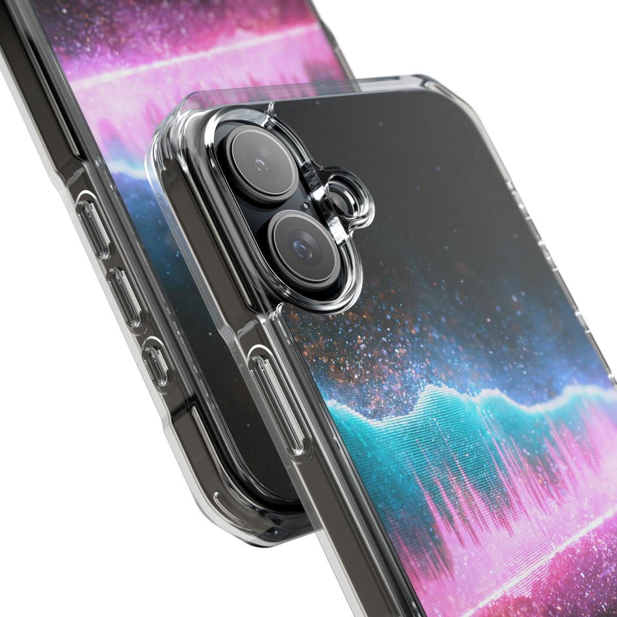 Digital Frequency · Clear Impact Magnetic Phone Case for iPhone · Pink