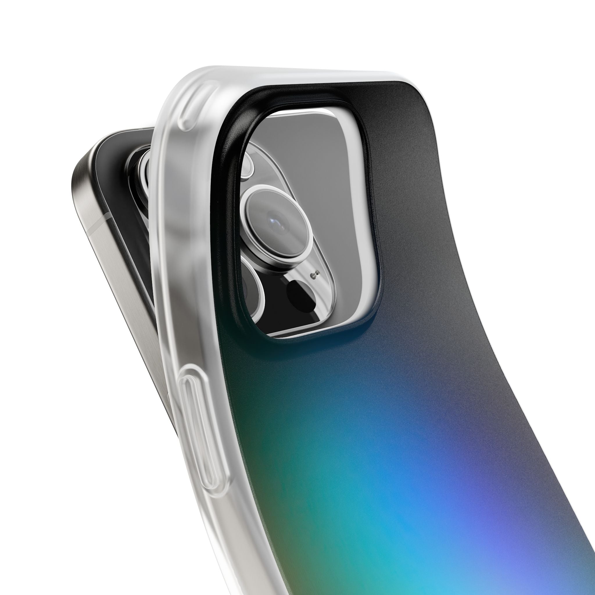 Black Lite Phone Case for iPhone - Electric Prism Grain