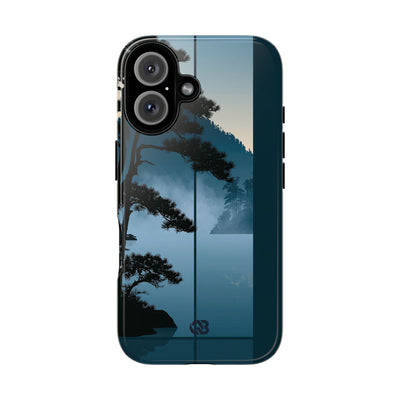 Blue Tough Phone Case for iPhone - Kyoto Mist Pine