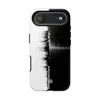 Black Tough Phone Case for iPhone - Static Signal Split