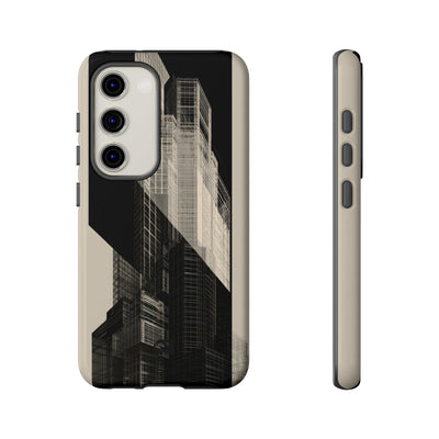Beige Tough Phone Case for Samsung - Monolith Urban Grid