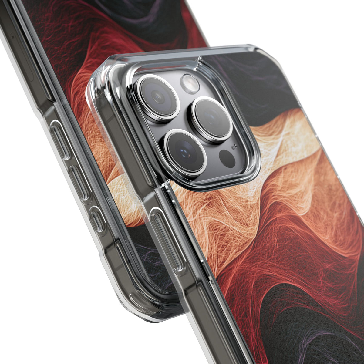 Ember Wave Dispersion · Clear Impact Magnetic Phone Case for iPhone · Red