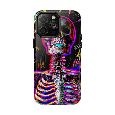 Neon Glitch Skeleton · Tough+ Coque de téléphone pour iPhone · Magsafe