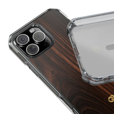 Brown Impact MagSafe Phone Case for iPhone - Burnished Mahogany Grain