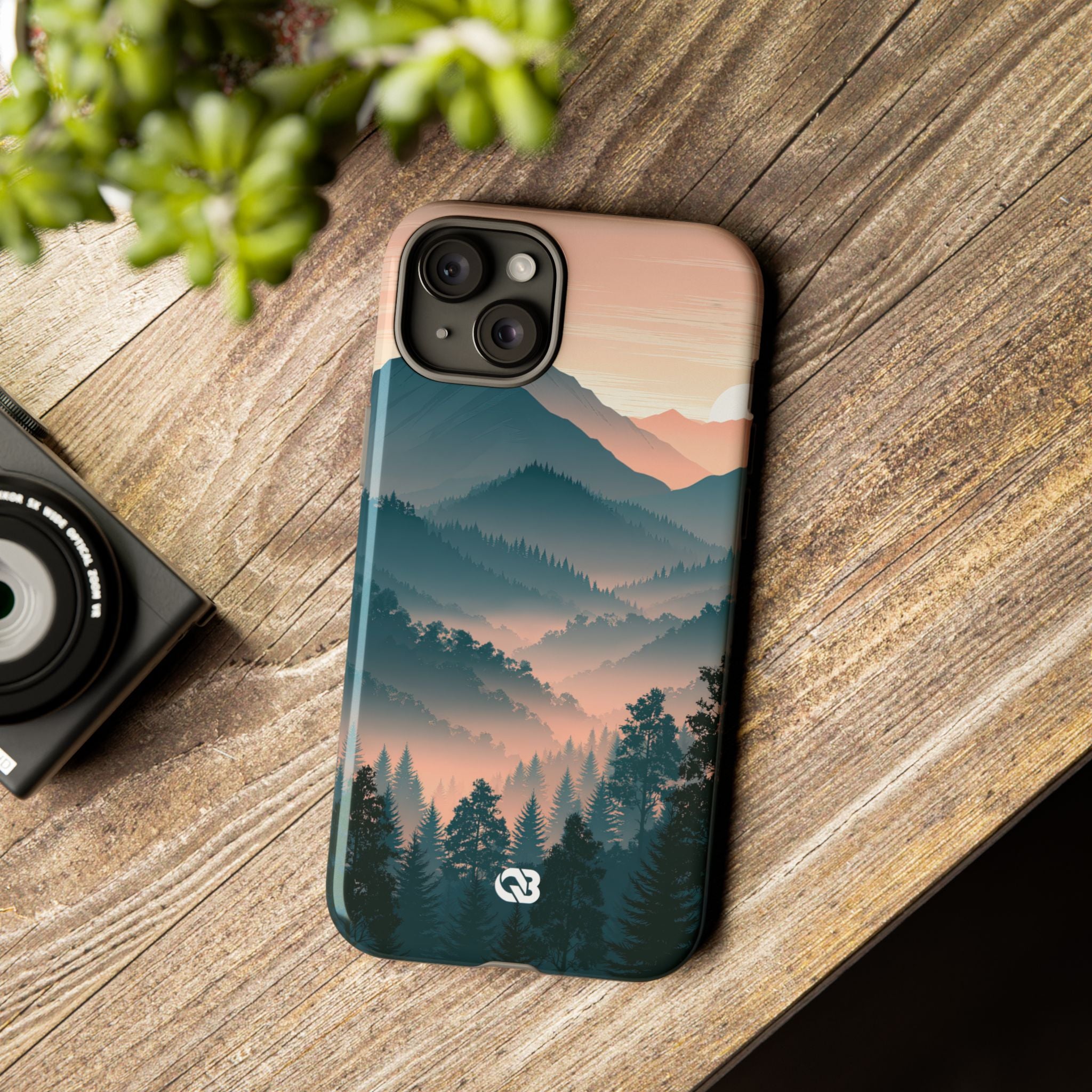 Teal Tough Phone Case for iPhone - Alpine Teal Horizon