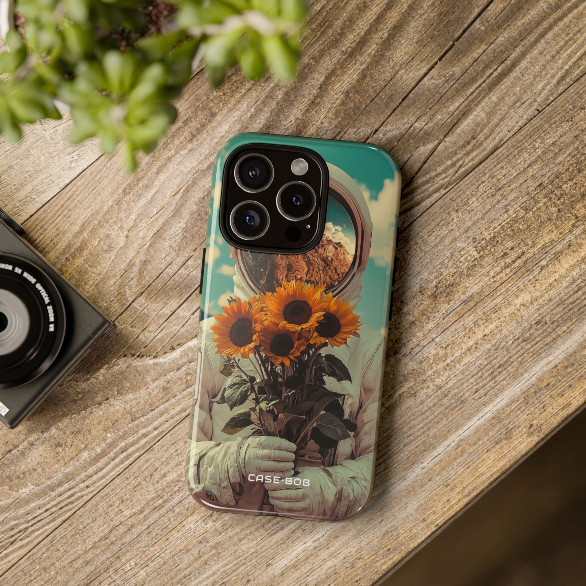 Sunflower Astronaut iPhone 16 Pro Case - Tough