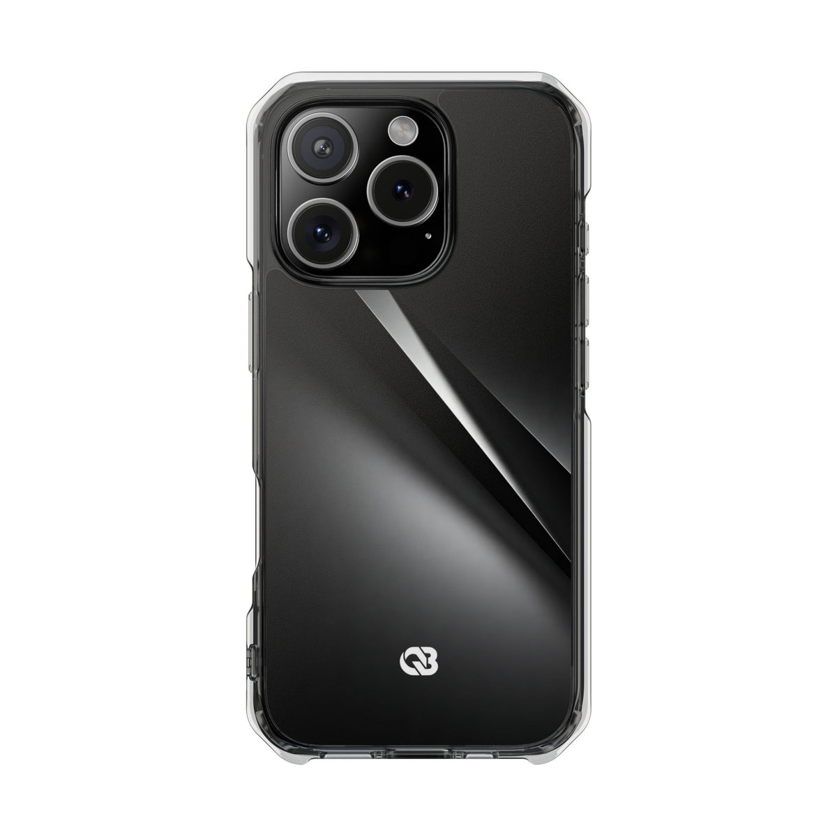 Obsidian Ridge · Clear Impact Magnetic Phone Case for iPhone ·  Black