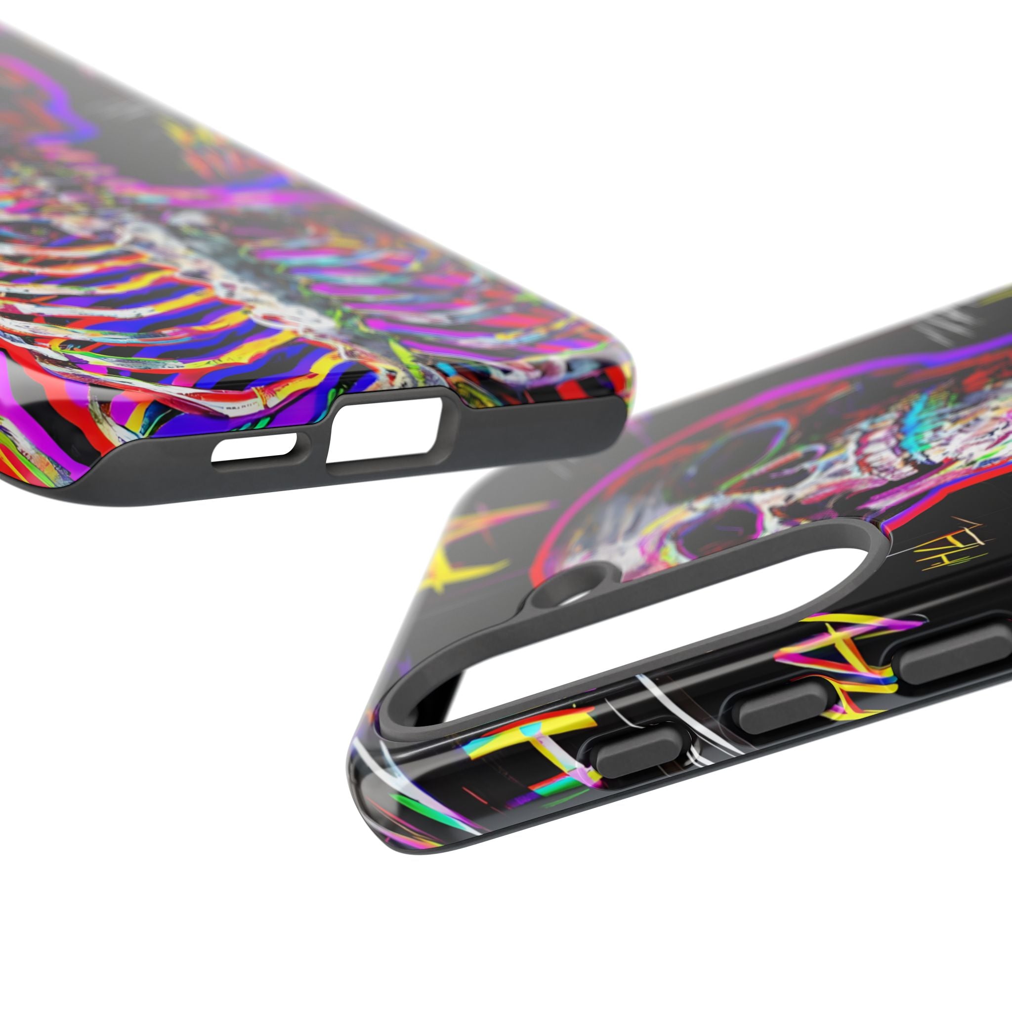 Neon Glitch Skeleton · Tough Handyhülle für Samsung