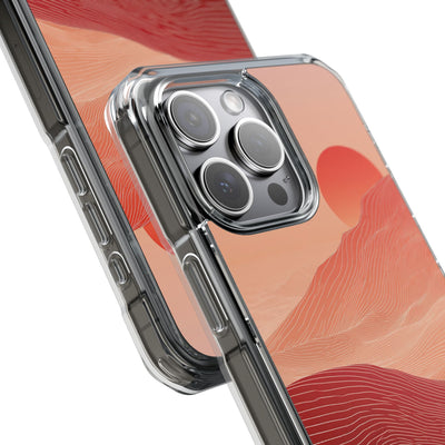 Crimson Dune Horizon · Clear Impact Magnetic Phone Case for iPhone · Red