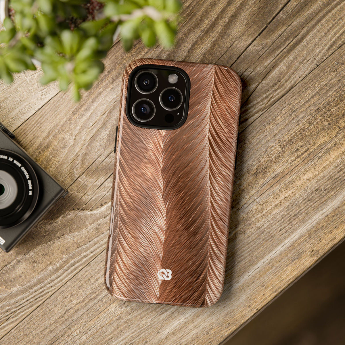 Rose Gold Weave · Tough Phone Case for iPhone · Brown