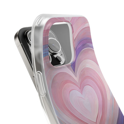 Lavender Pulse Hearts · Soft Mobilskal för iPhone