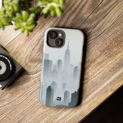 Grey Tough Phone Case for iPhone - Steel Mist Skyline