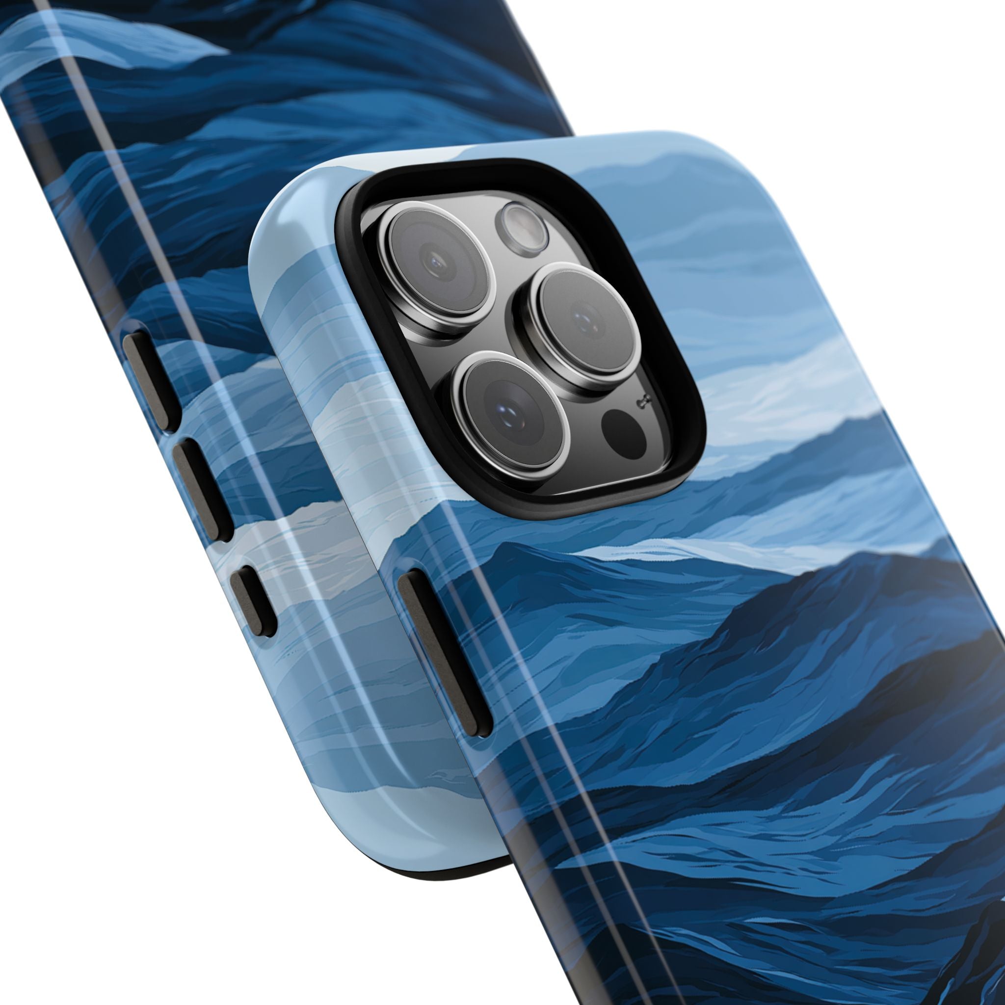 Blue Tough Phone Case for iPhone - Cobalt Ridge Tides