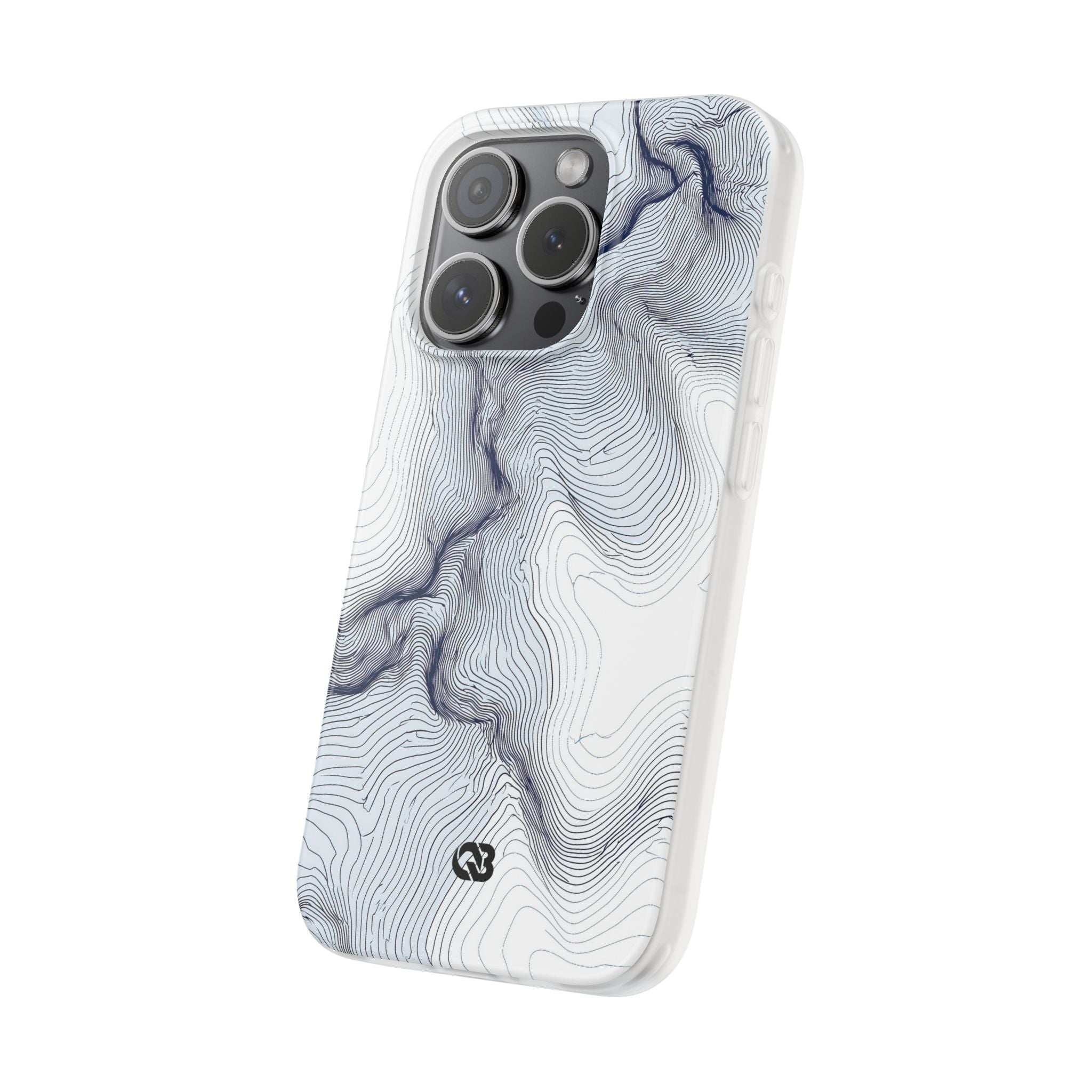 White Lite Phone Case for iPhone - Nordic Ridge Topo