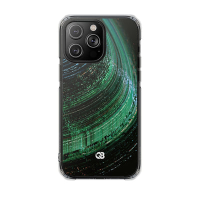 Orbital Data Stream · Clear Impact Magnetic Phone Case for iPhone · Green