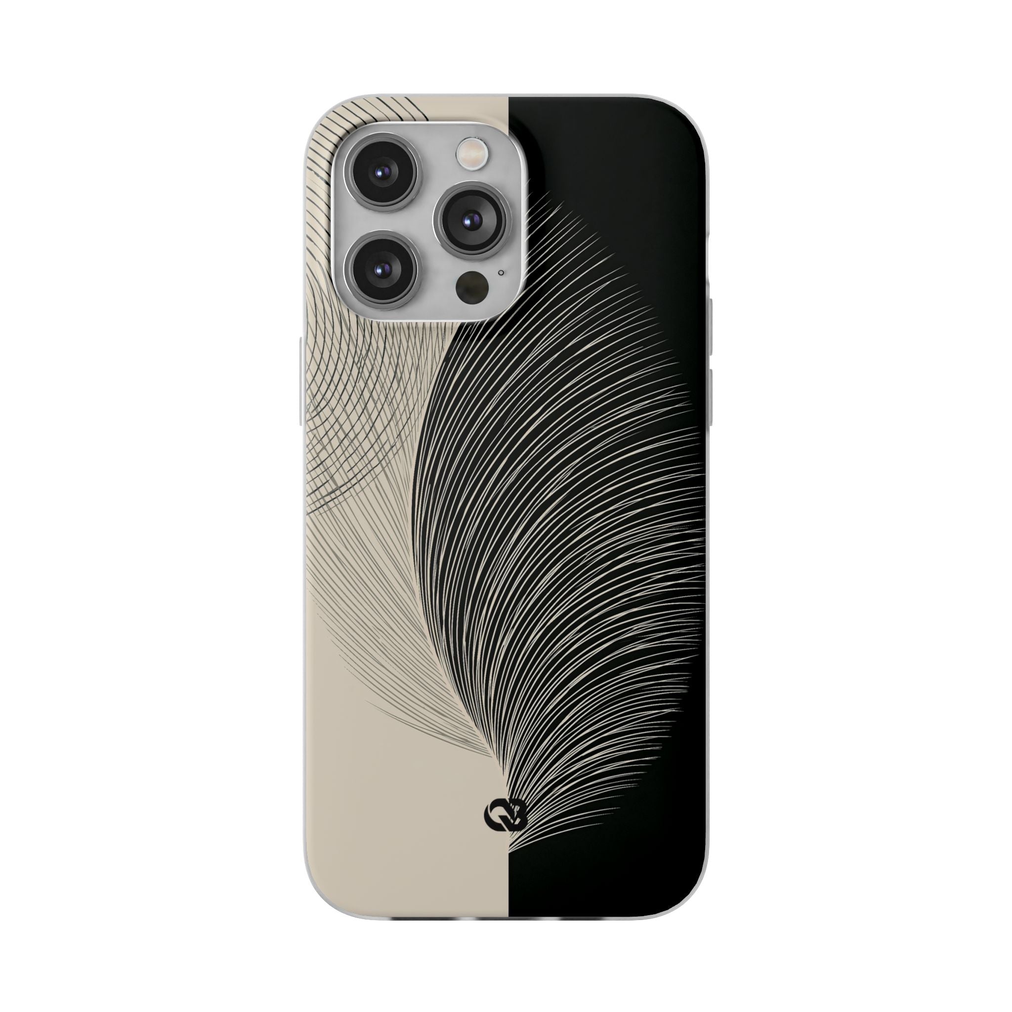 Beige Lite Phone Case for iPhone - Obsidian Cream Plume