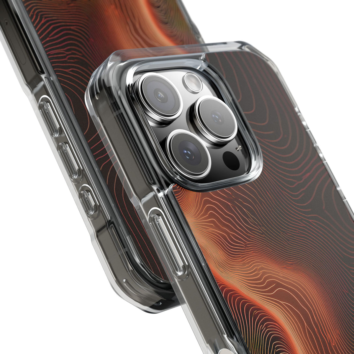 Caldera Ridge · Clear Impact Magnetic Phone Case for iPhone · Orange