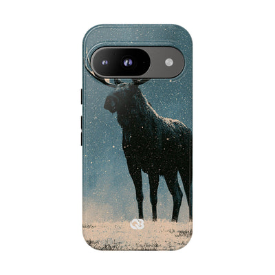 Nordic Boreal Moose · Tough Phone Case for Pixel ·  Blue