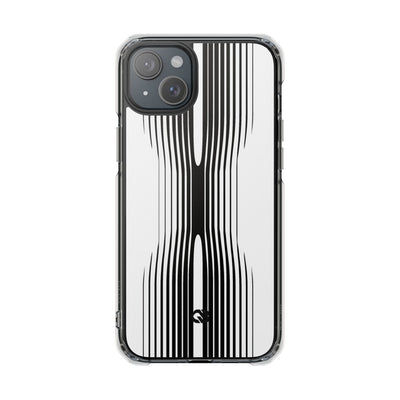 White Impact MagSafe Phone Case for iPhone - Kinetic Mono Distortion