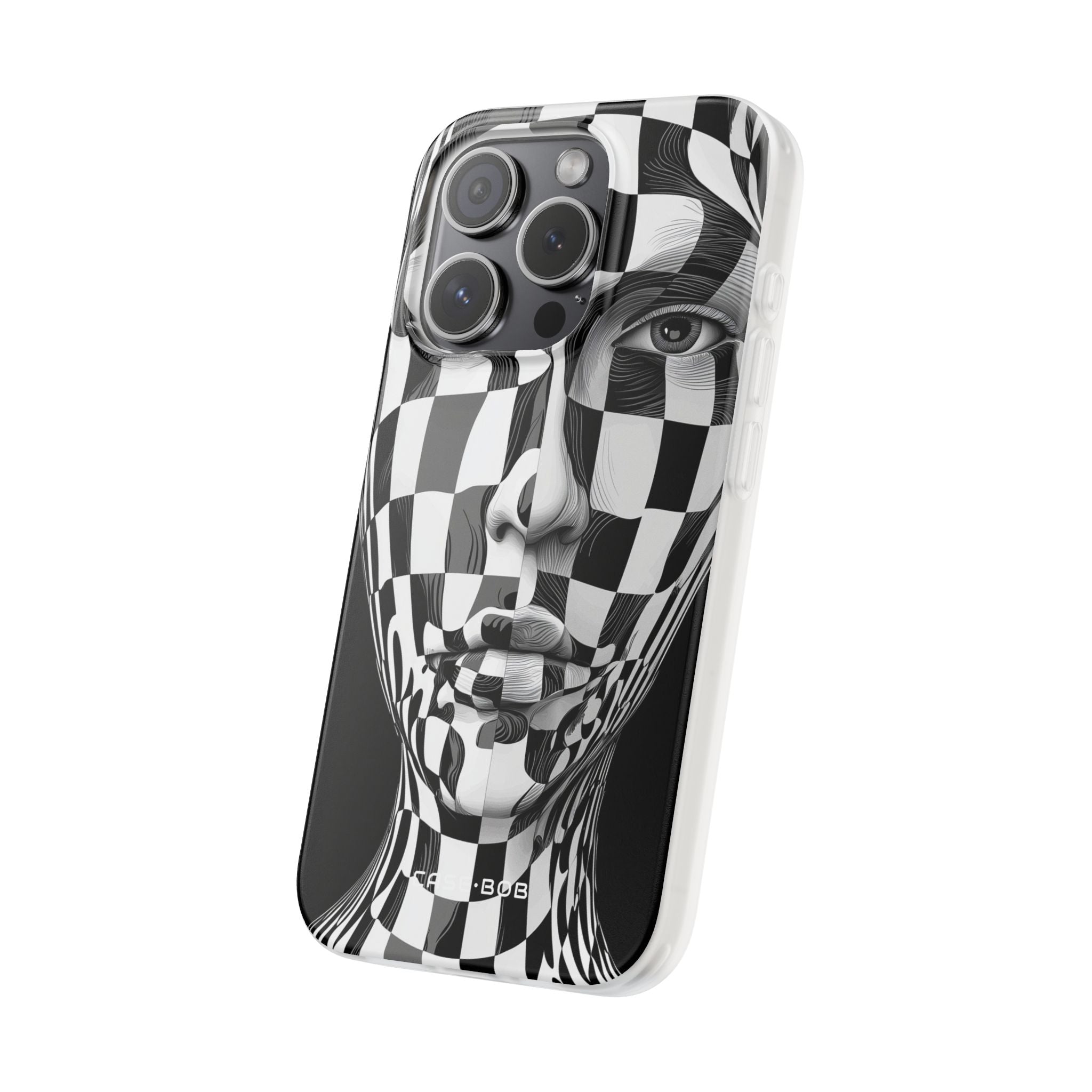 Checkered Face iPhone 15 Pro Case - Soft