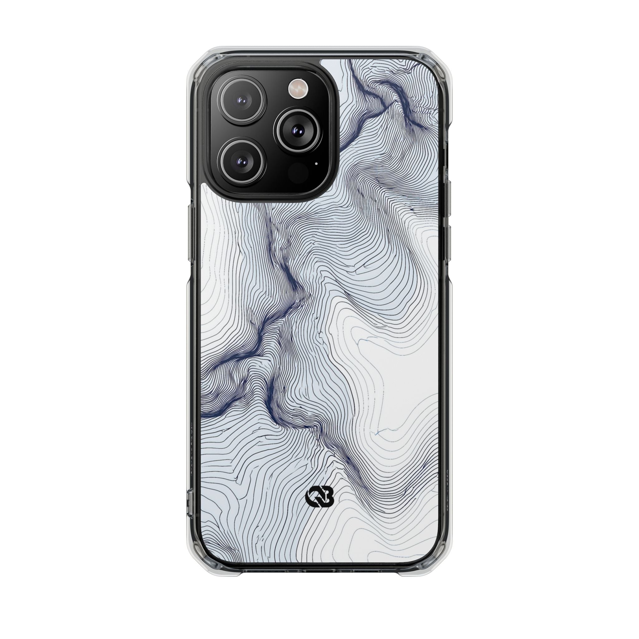 White Impact MagSafe Phone Case for iPhone - Nordic Ridge Topo