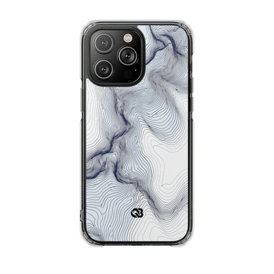 White Impact MagSafe Phone Case for iPhone - Nordic Ridge Topo