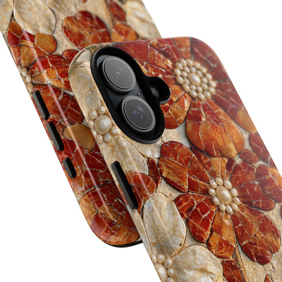 Carnelian Pearl Bloom · Tough Phone Case for iPhone · Orange