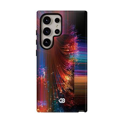 Black Tough Phone Case for Samsung - Cyber Optic Streak