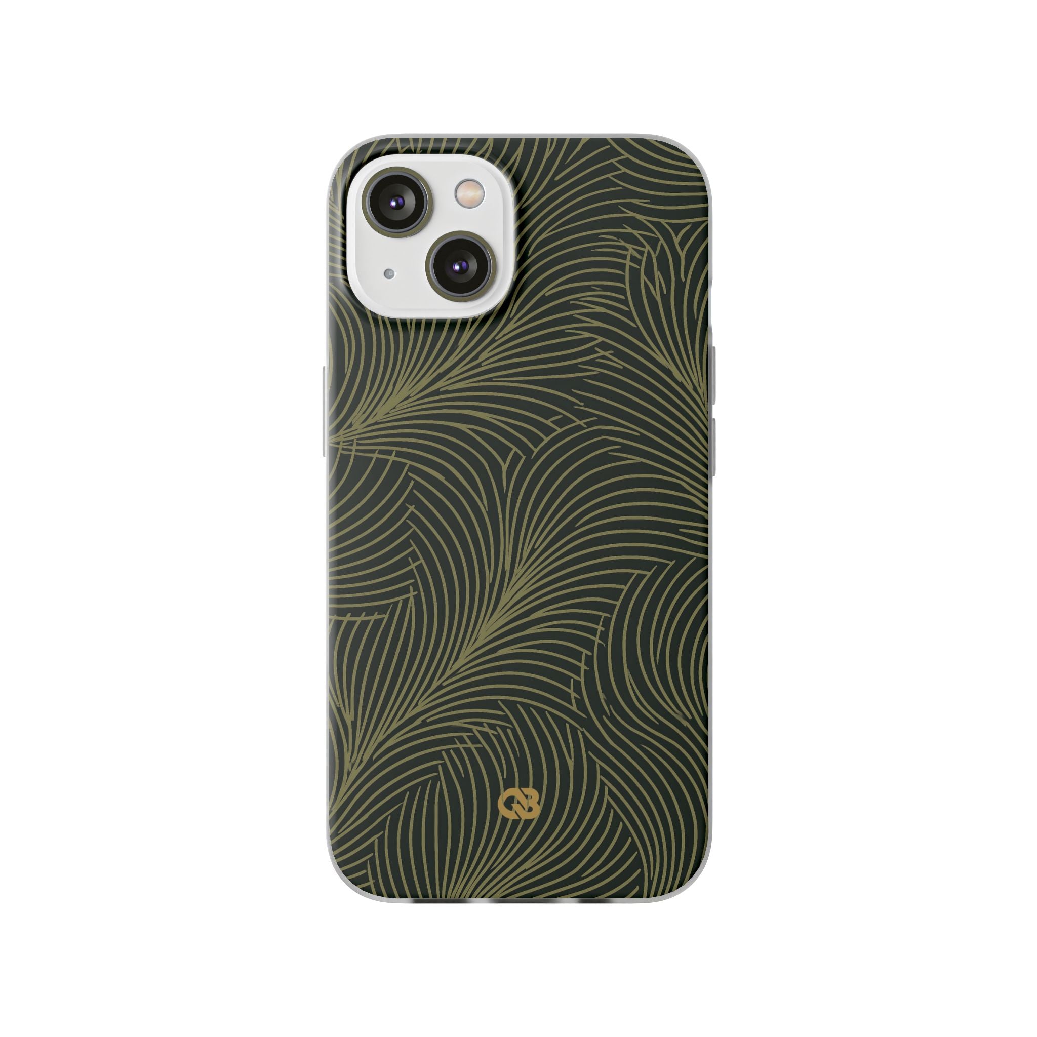 Green Lite Phone Case for iPhone - Dark Olive Plume