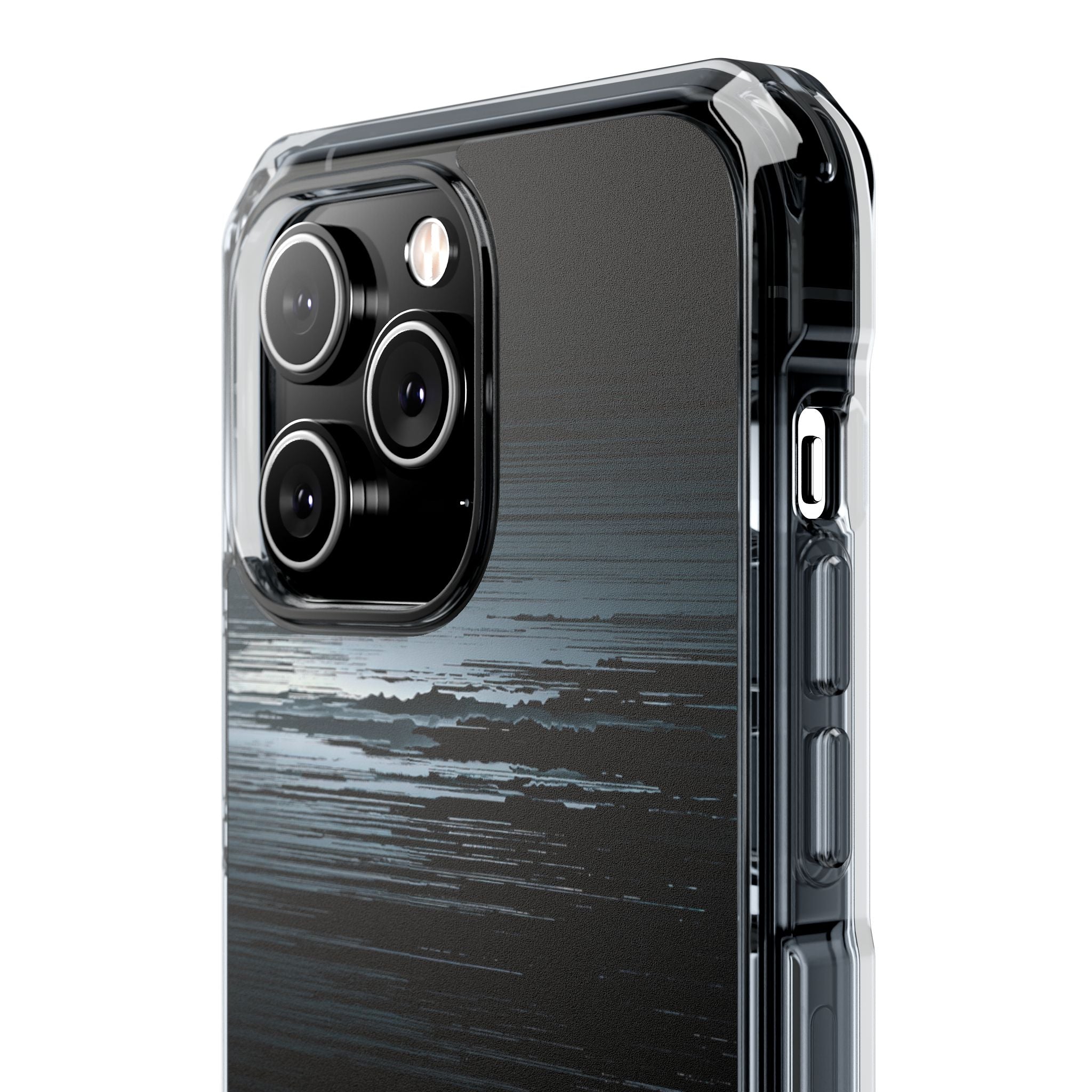 Black Impact MagSafe Phone Case for iPhone - Frozen Signal Glitch