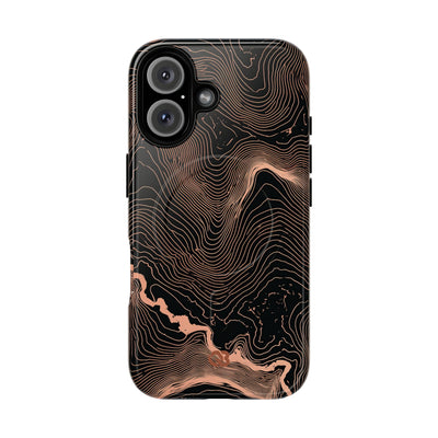 Orange Tough 2.0 Magsafe Phone Case for iPhone - Salmon Ridge Topo