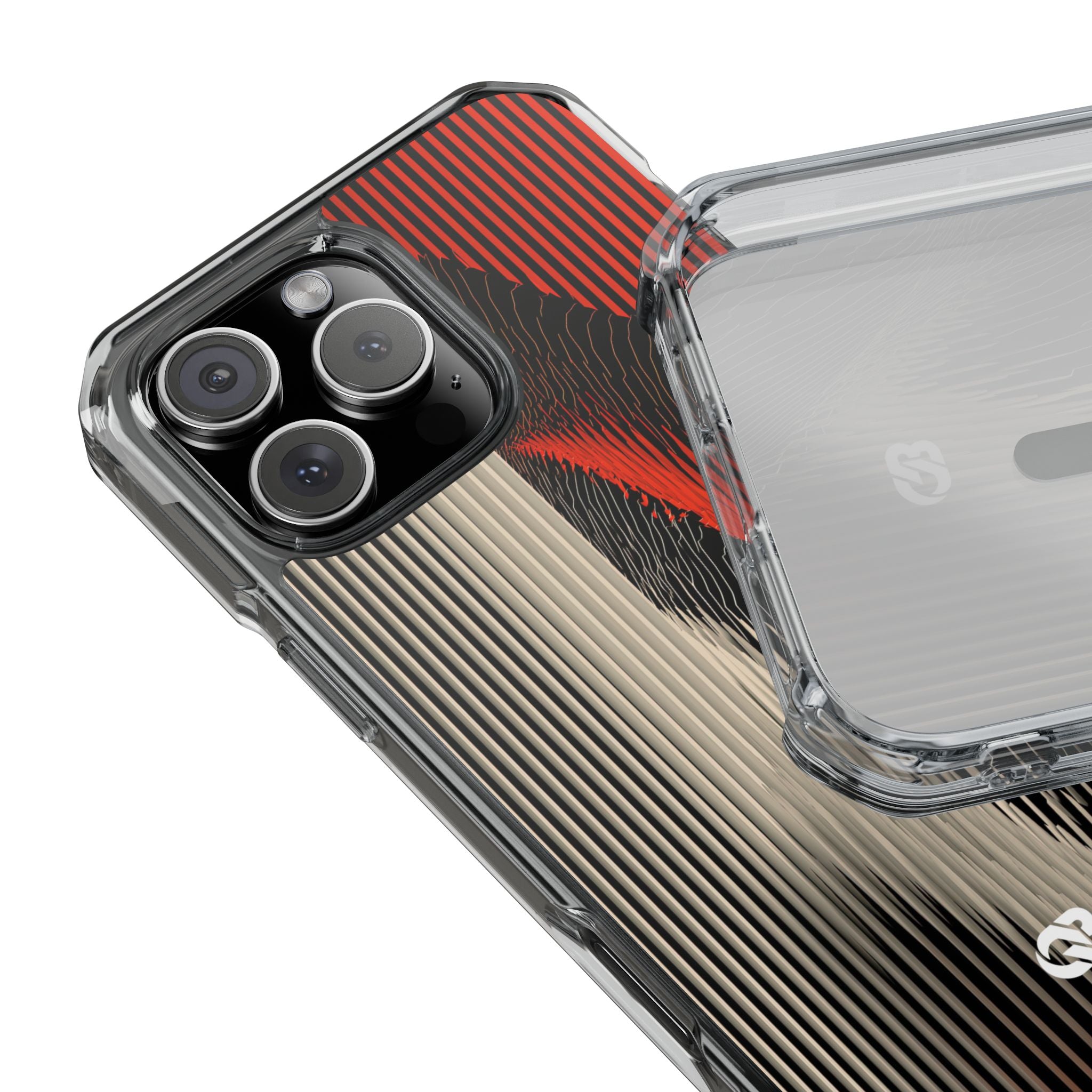 Red Impact MagSafe Phone Case for iPhone - Crimson Pulse Topo