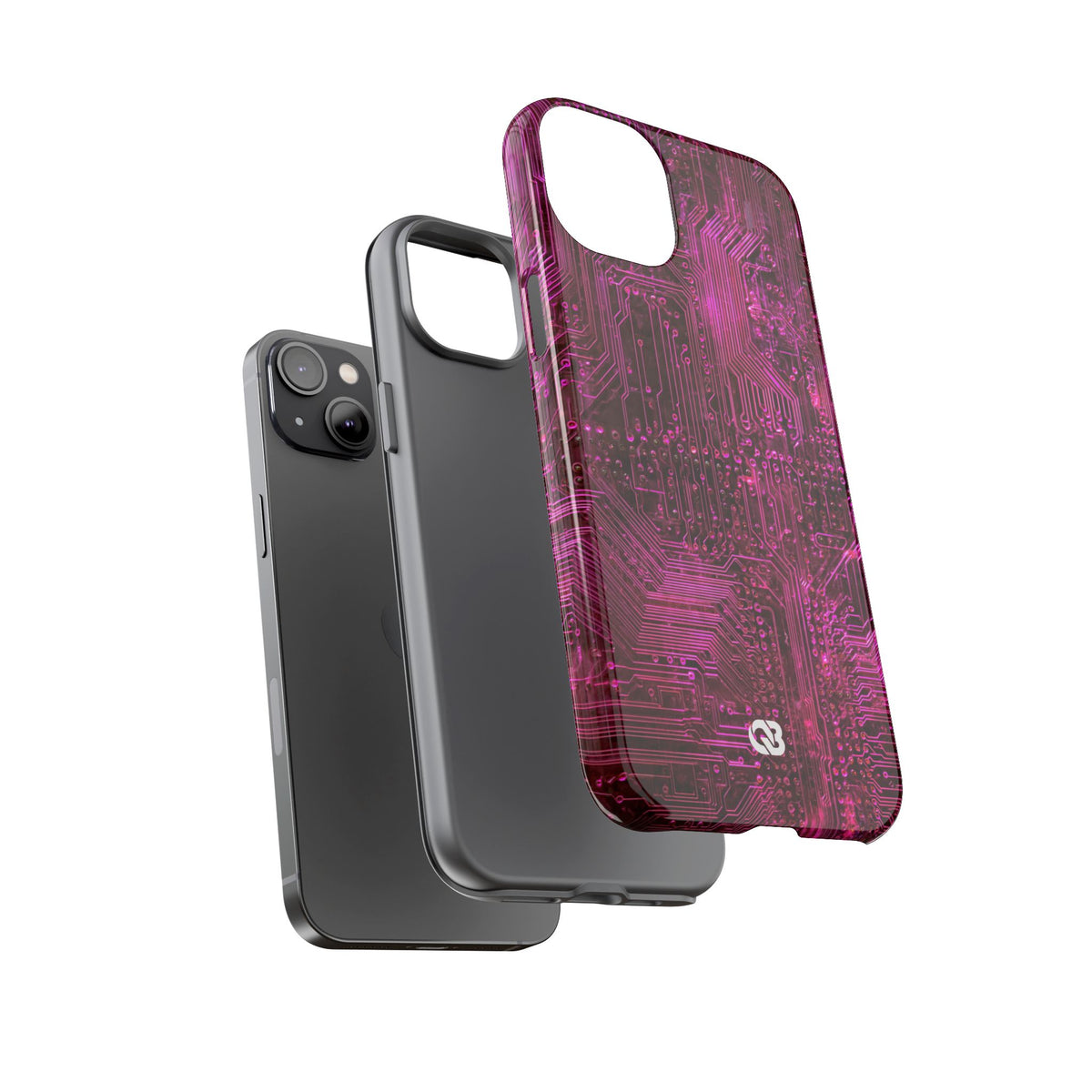 Magenta Circuit Trace · Tough Phone Case for iPhone · Pink