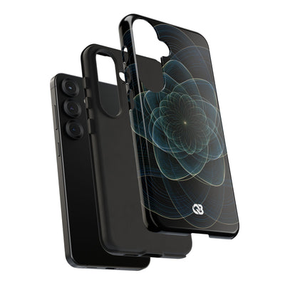 Blue Tough Phone Case for Samsung - Celestial Wireframe Bloom