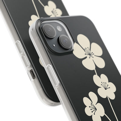 Black Lite Phone Case for iPhone - Obsidian Cream Bloom