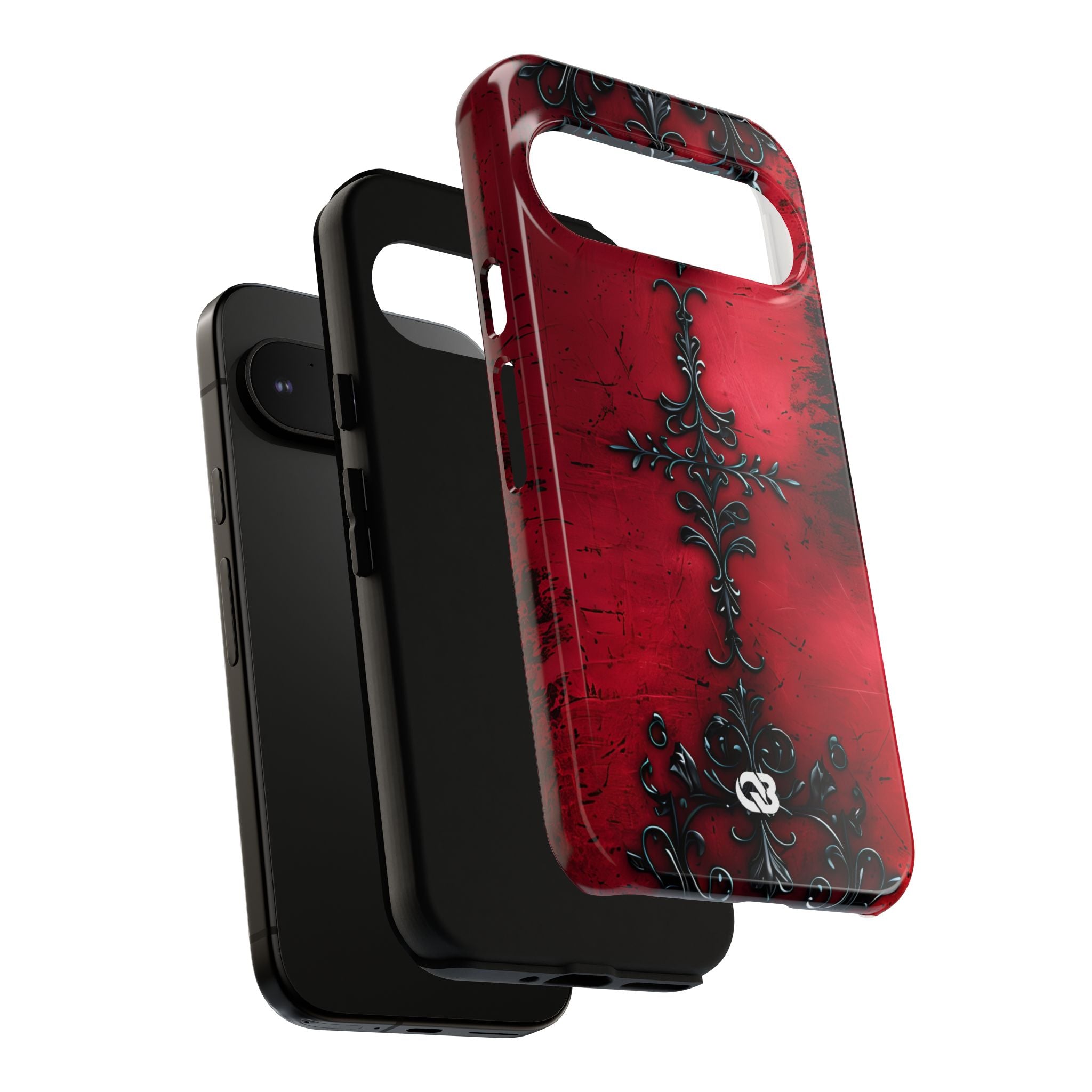 Crimson Gothic Filigree · Tough Phone Case for Google Pixel