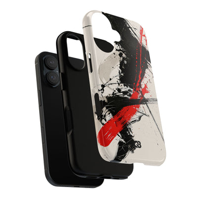 Crimson Sumi Slash · Tough Phone Case for iPhone · White