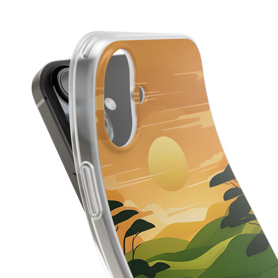 Verdant Horizon Sun · Soft Phone Case for iPhone