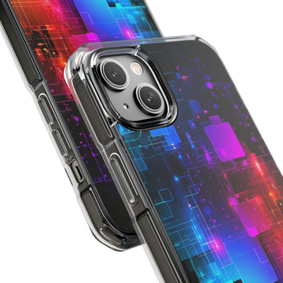 Spectral Circuit Grid · Clear Impact Magnetic Phone Case for iPhone · Black