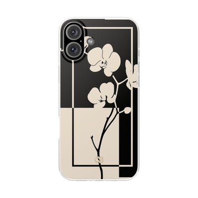 Beige Lite Phone Case for iPhone - Nocturnal Orchid Frame