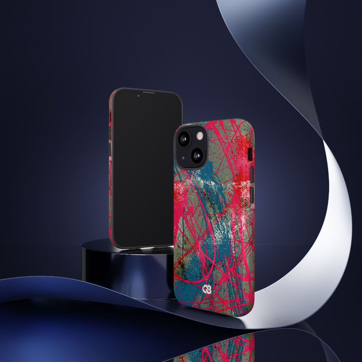 Neon Static Drip · Tough Phone Case for iPhone · Pink
