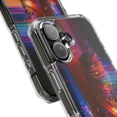 Black Impact MagSafe Phone Case for iPhone - Cyber Optic Streak