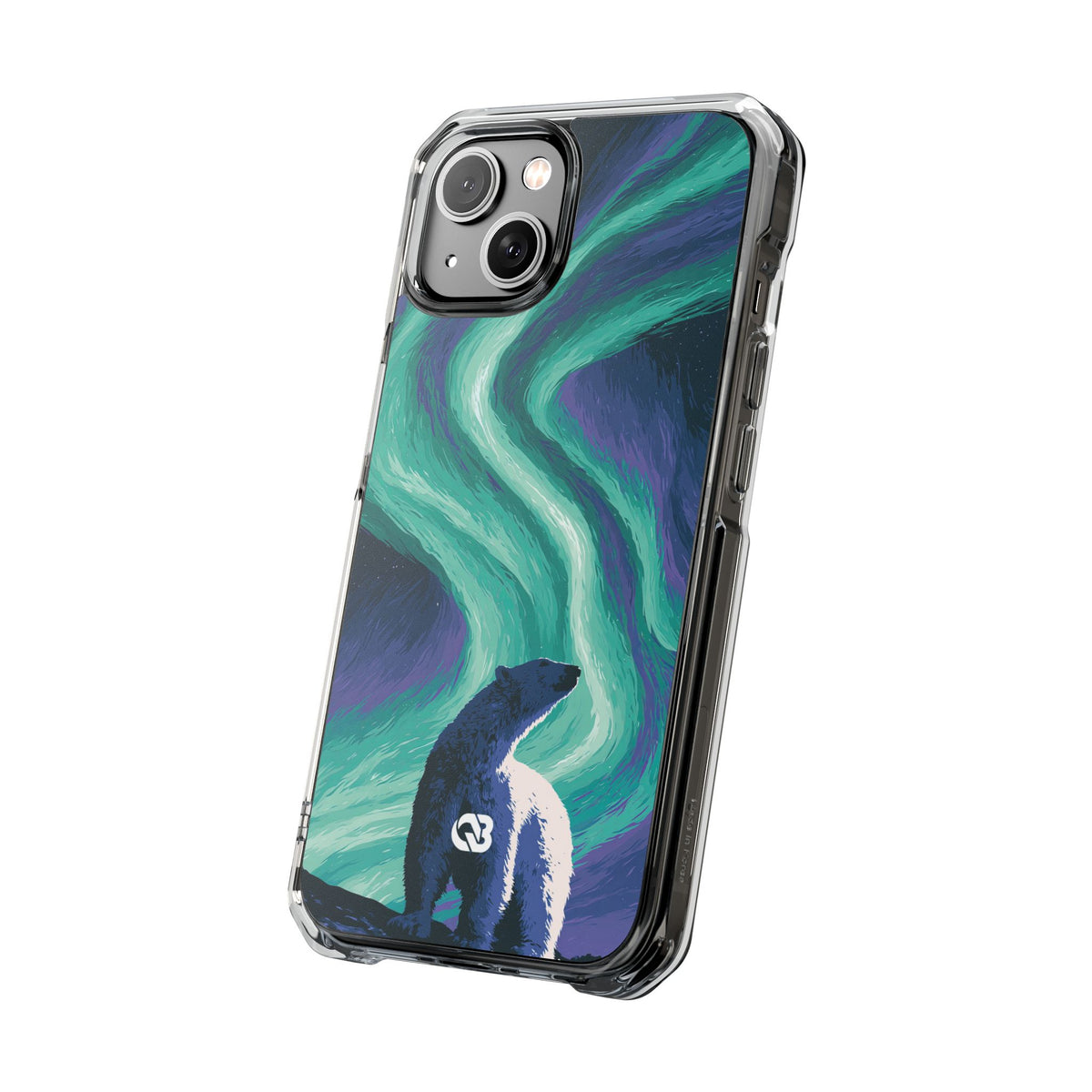 Arctic Aurora Bear · Clear Impact Magnetic Phone Case for iPhone · Teal