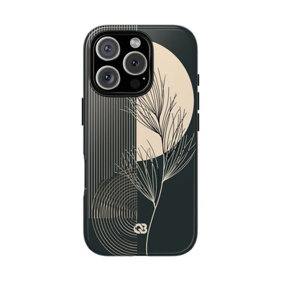 Black Tough Phone Case for iPhone - Obsidian Sand Willow