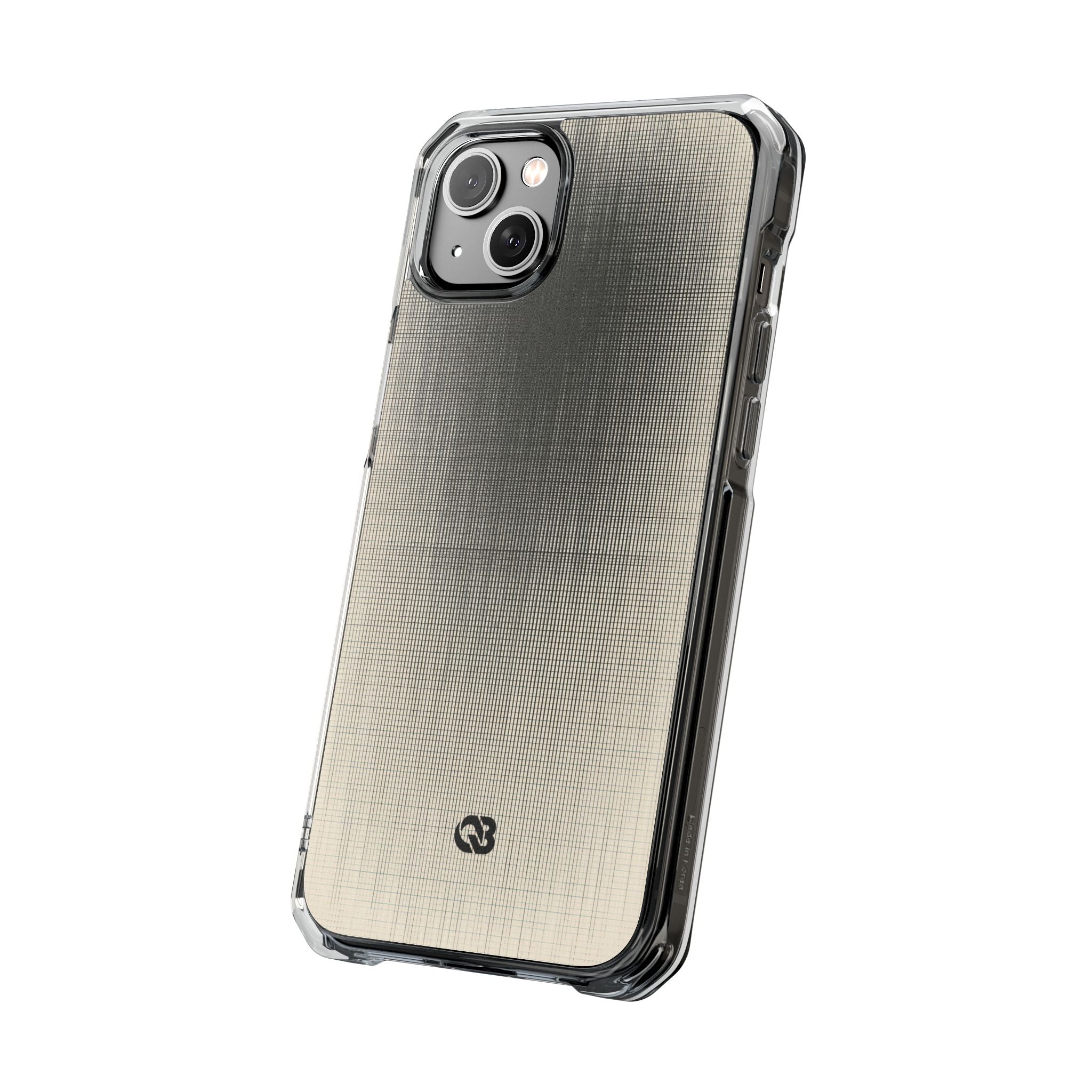 Beige Impact MagSafe Phone Case for iPhone - Carbon Screen Grid